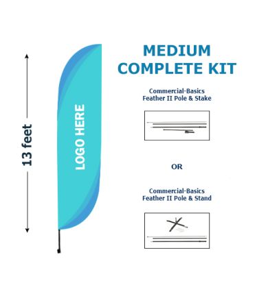 KIT - Medium Commercial-Basics Feather II Custom Flag Banner